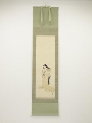 尾竹国観筆　冨久図　肉筆絹本掛軸（共箱）